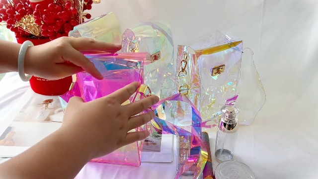 Bolso transparente holográfico con correa para mujer miniatura 6