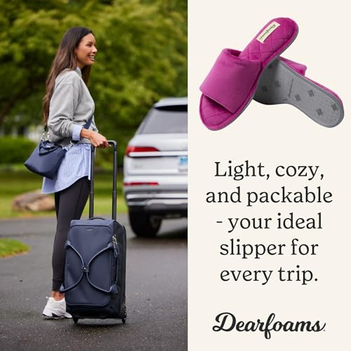 Image of Dearfoams womens Slipper Memory Foam Summer House Shoe Beatrice Terry Slide