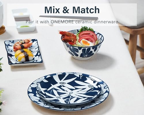 ONEMORE-Dinner-Plates-Set-of-4-105-Inch-Porcelain-Plates-Blue-Salad-Dessert-Plates-Microwave-Dishwasher-Safe-Scratch-Resistant-Large-Serving-Dish-Plates ONEMORE Dinner Plates Set of 4 105 Inch Porcelain Plates Blue Salad Dessert Plates Microwave Dishwasher Safe Scratch Resistant Large Serving Dish Plates
