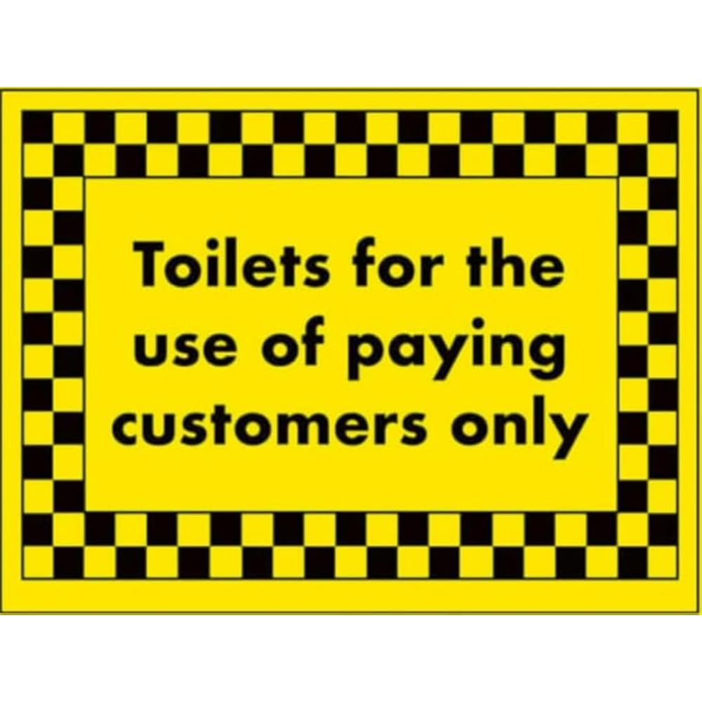 Cartello Autoadesivo Vsafety: "WC A Disposizione Dei Soli Clienti Paganti" – 200x150 Mm
