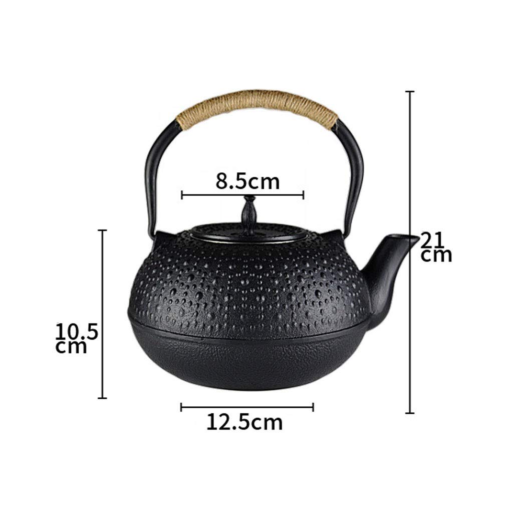 Czajniczek żeliwny retro, 1,8 l, z zaparzaczem ze stali nierdzewnej, niepowlekany, wewnętrzny zestaw do herbaty, do herbaty sypkiej, idealny do domowego warzenia i dawania prezentów