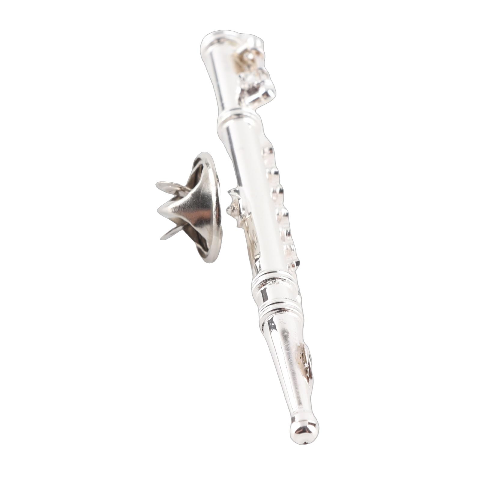 AMONIDA Broche, Broche Instrument de Musique en Forme de Flûte, pour Cadeau d'anniversaire(Argent)