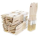 Juvale Malerpinsel (Set, 50 Stück) - Flachpinsel mit Holzstielen, Nylonmaterial - Ideal für Malerei, Dekoration, Kunst und Heimwerkerei - 17,8 cm Lang, 2,5 cm Breit