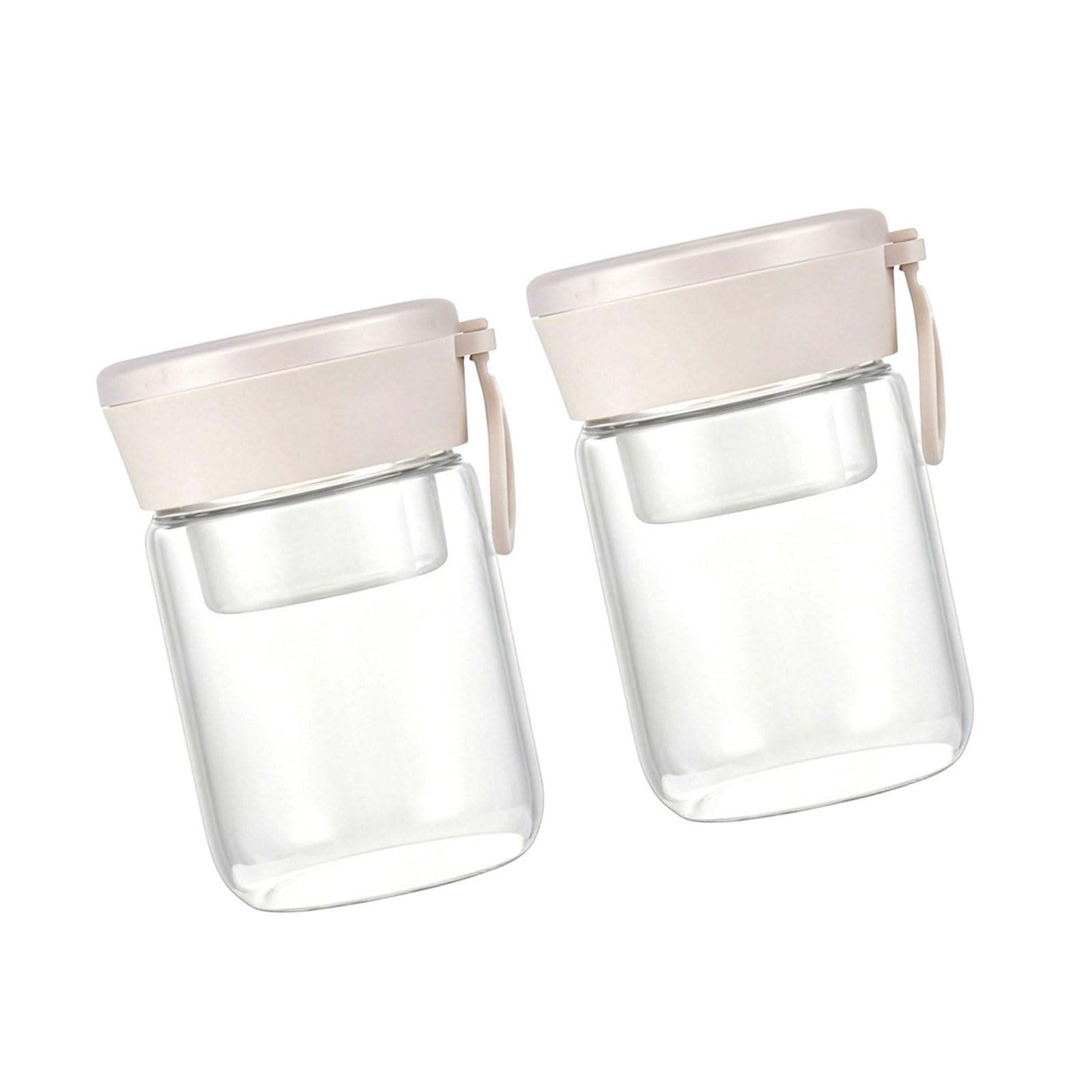 ZBIianxer Overnight Oat Container with Seal Lid and Spoon Jar, Glass Food Storage Jars for Salad Yogurts Cereal Milks Container with Lid