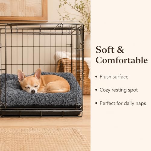 Image of Dog Crate Pad for Crate /Floor /Car for Extra Small Dogs Washable | Small Dogs Crate Pad with Non Slip Bottom,Soft Dog Crate Pad for Toy Poodle Yorkshire Chihuahua,18 inchx12 inch Grey
