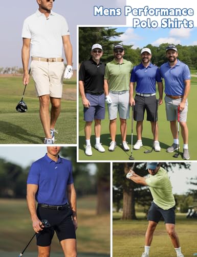 Lzzidou ZM240327 Polo Shirts For Men, Short Sleeve Dry Fit Golf Polo T Shirts Stretchy Moisture Wicking Performance Collared Tees Solid Casual Sports thumb #4