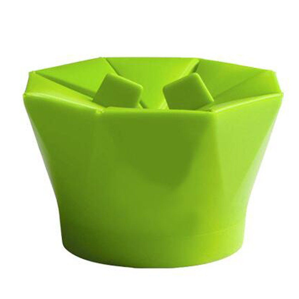 Palomitas de maíz para microondas, cuenco de silicona plegable, máquina de palomitas de maíz de aire caliente, máquina saludable, no necesita aceite, sin BPA y PVC (verde) 2