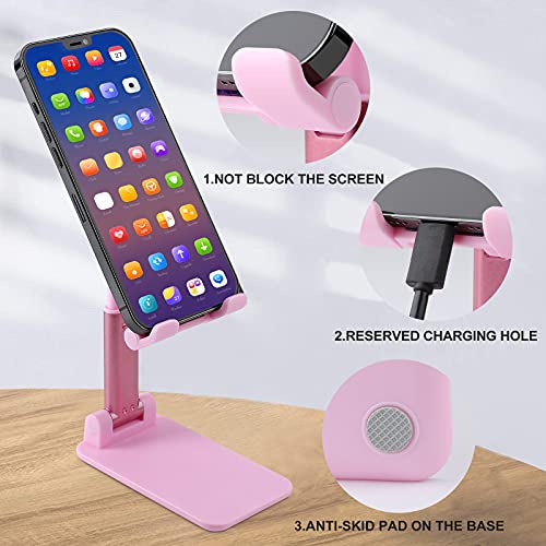 Support téléphone pliable réglable pour bureau et pied microphone compatible iPhone Android