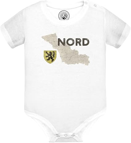 Body Bébé Manches Courtes 100% Coton - Impression 'Lille Minimalist' Faite En France - Coupe Classique, Ouverture épaule/entrejambe - 5