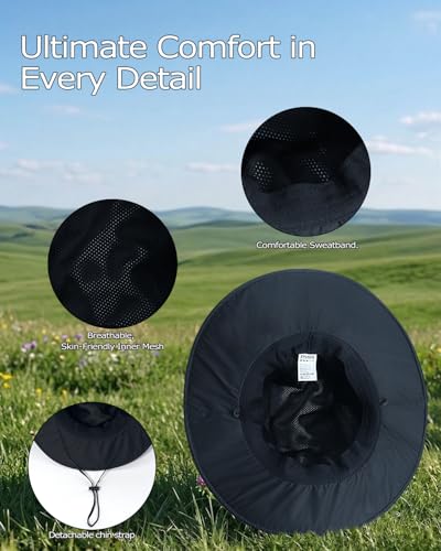 Image of Zylioo XXL XL Waterproof Sun Hat for Big Heads Men Women, Wide Brim Boonie Hat, Large Head Outdoor Rain Hat Safari