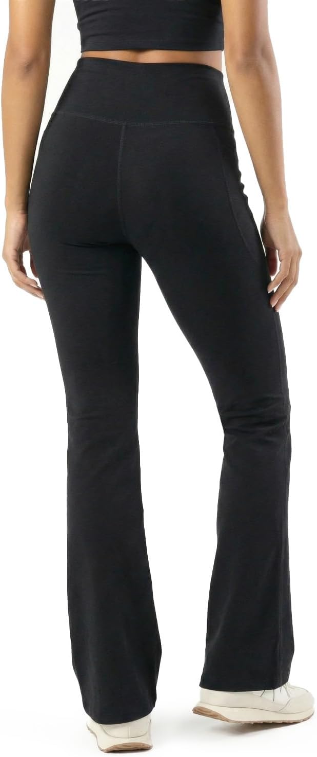 Zylioo Women’s Tall Cotton Flare Leggings with Side Pockets, High Waist Extra Long Full Length Yoga Pants for Tall Women - Image 2