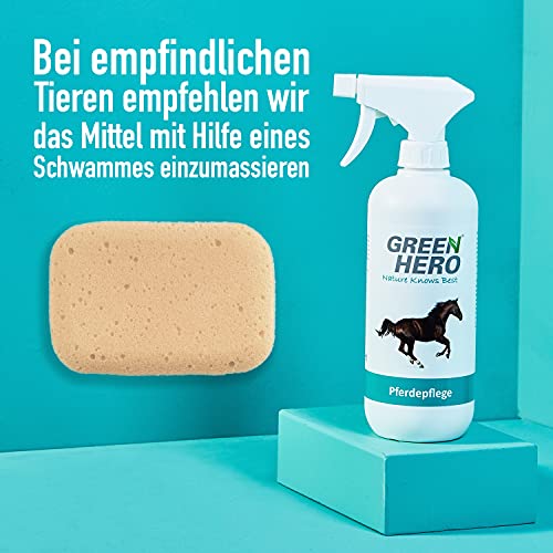 Green Hero Pferdepflege Pflegt die Haut und unterstützt den Regenerationsprozess bei Sommerekzemen Räude Juckreiz Milben Hefepilzen Reizungen für Pferde 500ml