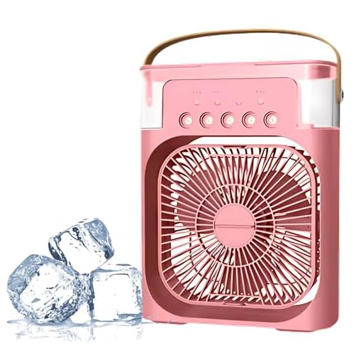 Drumstone ( Summer Exclusively 3+2 Years Warranty USB Air Cooler Fan | 3-in-1 Mini AC with Ice Mist & Humidifier | Ultra-Quiet Cooling Fan for Home, Office & Travel | LED & USB-Powered-PINK