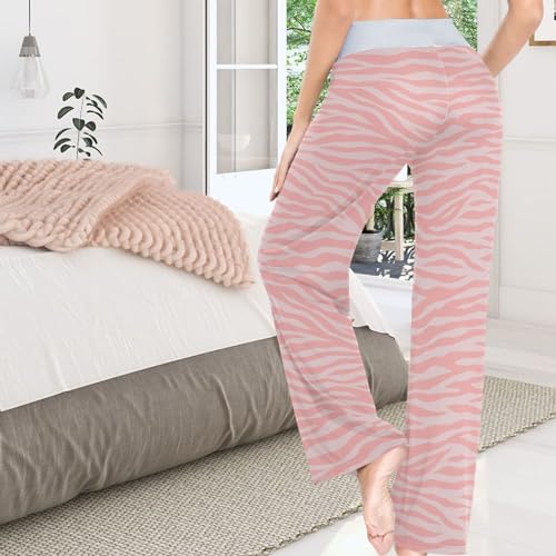 Womens Pajama Pants Soft Sleepwear Drawstring Wide Leg Lounge Long Bottoms XS-XL4