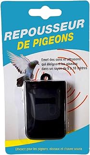 Générique Repousseur Electronique Anti Pigeon à Ultrasons, à Piles, pour Oiseaux et Chauves-Souris