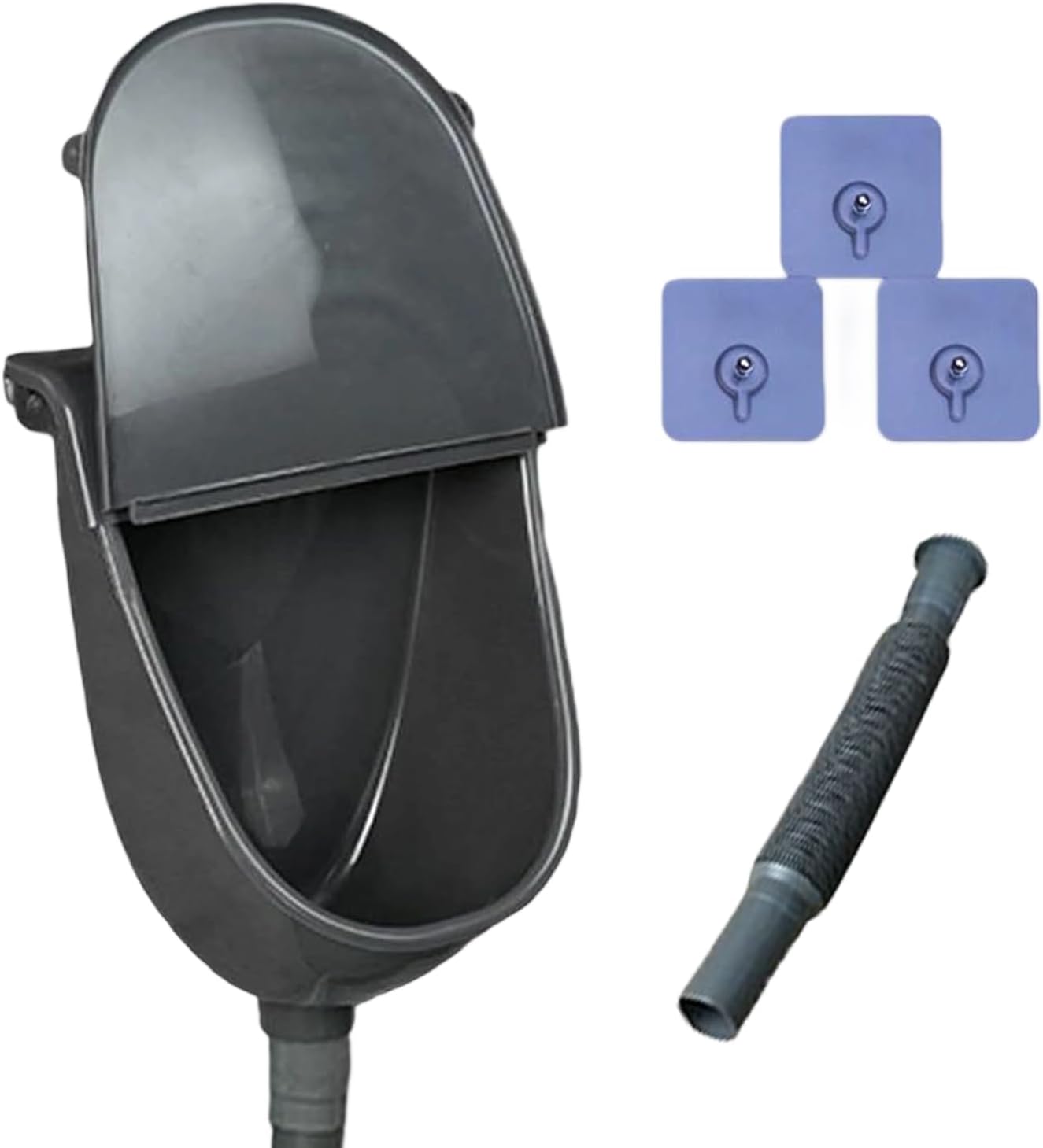 Wall Mounted Outside Urinal for Men, Waterless Urinal with Lid and Hose, Portable Urine Diverter for Garage, Dorm, Shed, RV Or Backyard