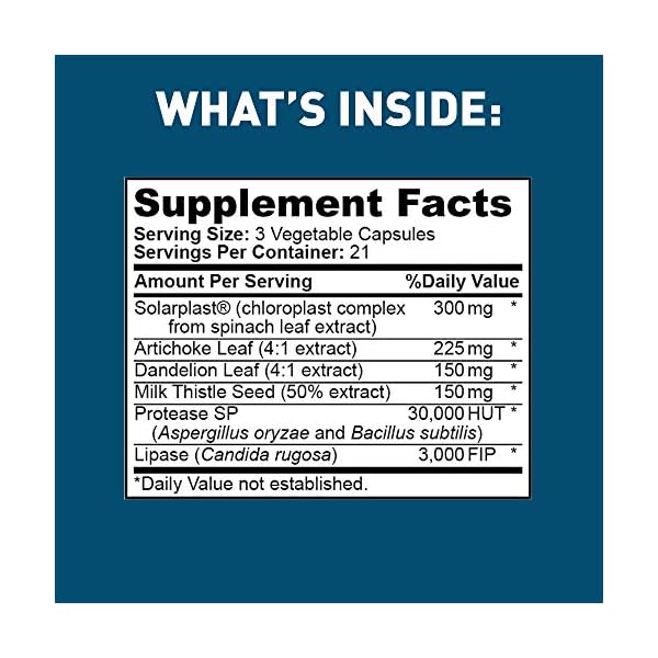 Dr. Tobias Liver 21 Day Cleanse, Herbal Liver Detox Cleanse with Solarplast, Artichoke Extract, Milk Thistle & Dandelion Extract, for Liver Cleanse & Detox, 63 Vegetable Capsules (3 Daily) (63 Count)