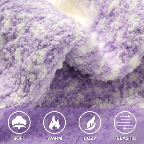 Image of floconssy Fuzzy Socks for Women Gifts, Fluffy Cozy Plush Soft Slipper Socks for Fall Winter Christmas Warm Home 5 /6 Pairs