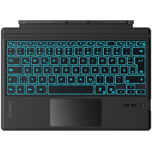 Inateck Surface Pro 7 Tastatur,Kompatibel mit Surface Pro 7/7+/6/5/4 mit Trackpad,Bluetooth 5.3, 7-Farbiger Hintergrund ...