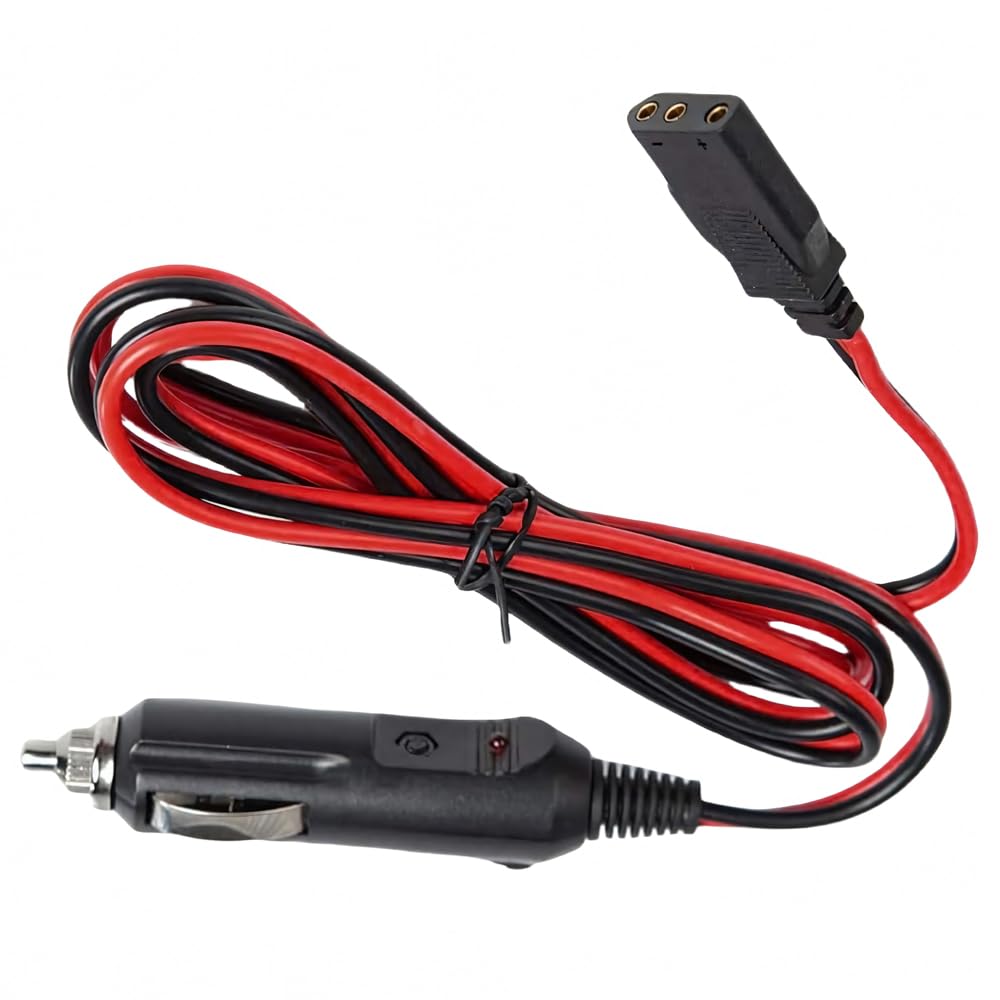 Kabel zasilający radiowy CB z wtyczką do zapalniczki, 3-pinowy 2-żyłowy kabel z bezpiecznikiem, wytrzymały drut miedziany 16AWG, 150 cm, kompatybilny z Cobra Galaxy Midland - akcesoria radiowe CB