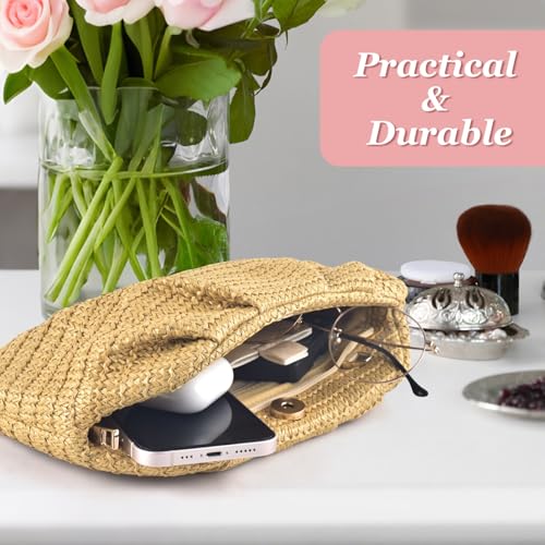 Image of ERKOON Clutch Purse for Women Elegant Pleated Evening Bag Crossbody Shoulder Handbag Envelope Bag with 2 Detachable Chain