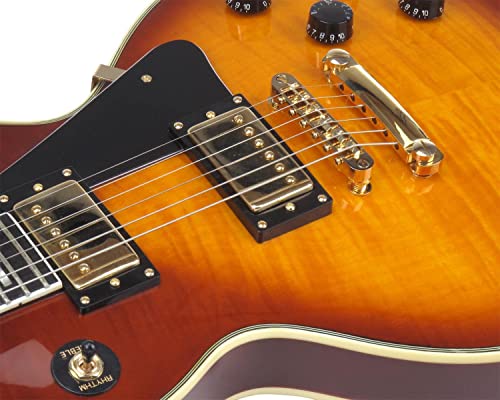 Rocktile Pro L-200OHB Guitare électrique Orange Honey Burst avec accessoires - Les Beatles, Paul McCartney, John Lennon, RIngo Starr, George Harrison Rocktile Pro L-200OHB Guitare électrique Orange Honey Burst avec accessoires – Image 4