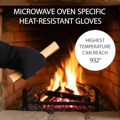 1 Paar Kaminhandschuh Grillhandschuh Aus Hitzebeständigem Baumwolle und Leinen– Universeller Ofenhandschuh Mit Aufhängeöse – Ideal Für Kamin, Grill Und Backofen – Schutz Vor Hitze & Verbrennungen