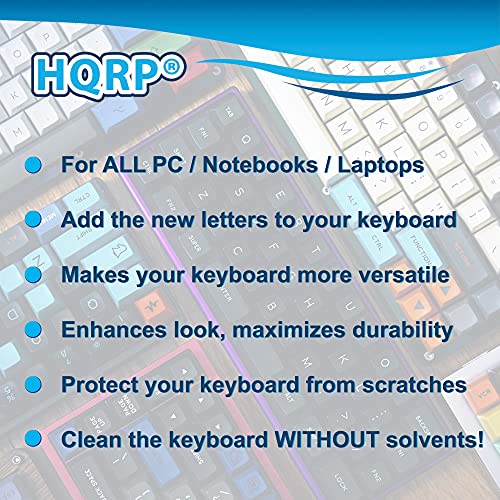 Pegatinas teclado laminadas HQRP negro/amarillo miniatura 6