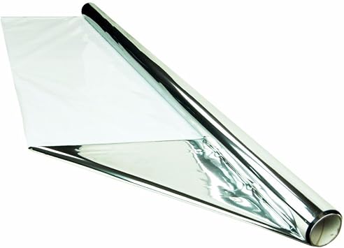 HTGSupply 50 Foot by 4 Foot Reflective Mylar On White Poly Roll, 2-Mil
