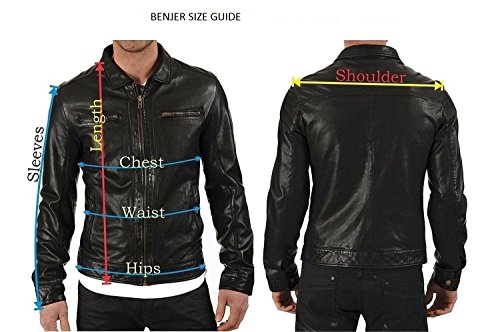 Benjer Skins Genuine Lambskin Leather Jackets For Men - Motorcycle Biker Leather Jacket Men BO 1043