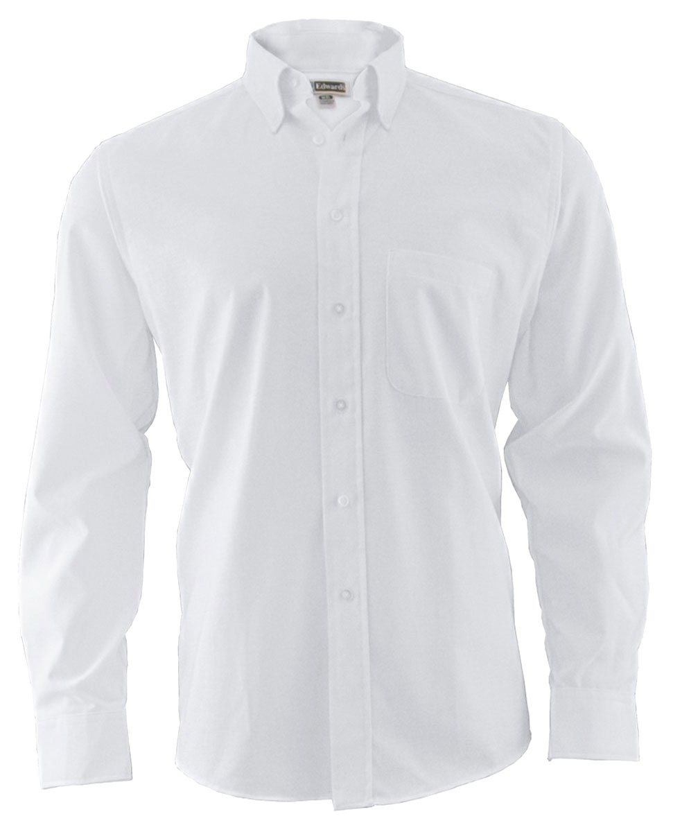 Edwards Garment Men's Easy Care Long Sleeve Oxford Shirt, White, XXXX-Large 35