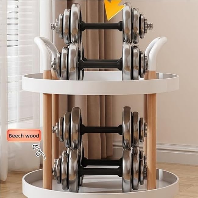 2-Tier Rolling Storage Cart, Versatile Kitchen & Living Room Tea Set Rack, Round Side Table for Bedroom, Living Room & Bathroom (White) - Stylish & Functional-nVnAX849