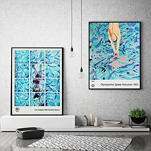 Affiche vintage toile abstraite 50x70cm lot de 2 pour salon