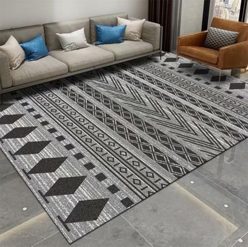 Tapis chambre garçon gris foncé 200x200 lavable machine et antidérapant