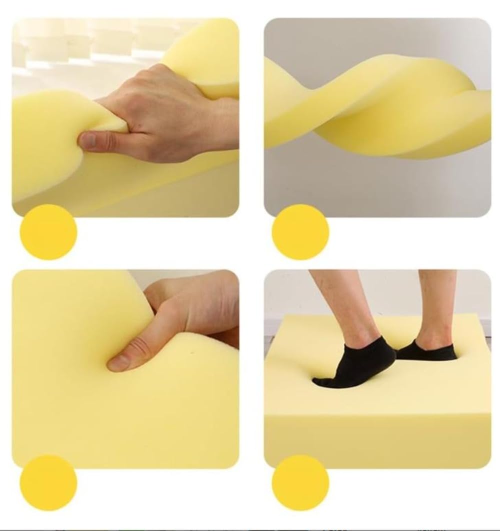 Insert en mousse haute densité pour meubles, 80/100/120/180/200 cm de long, feuille de mousse d'ameublement pour espace de lit, grand coussin éponge découpable (120 x 40 cm, 10 cm d'épaisseur