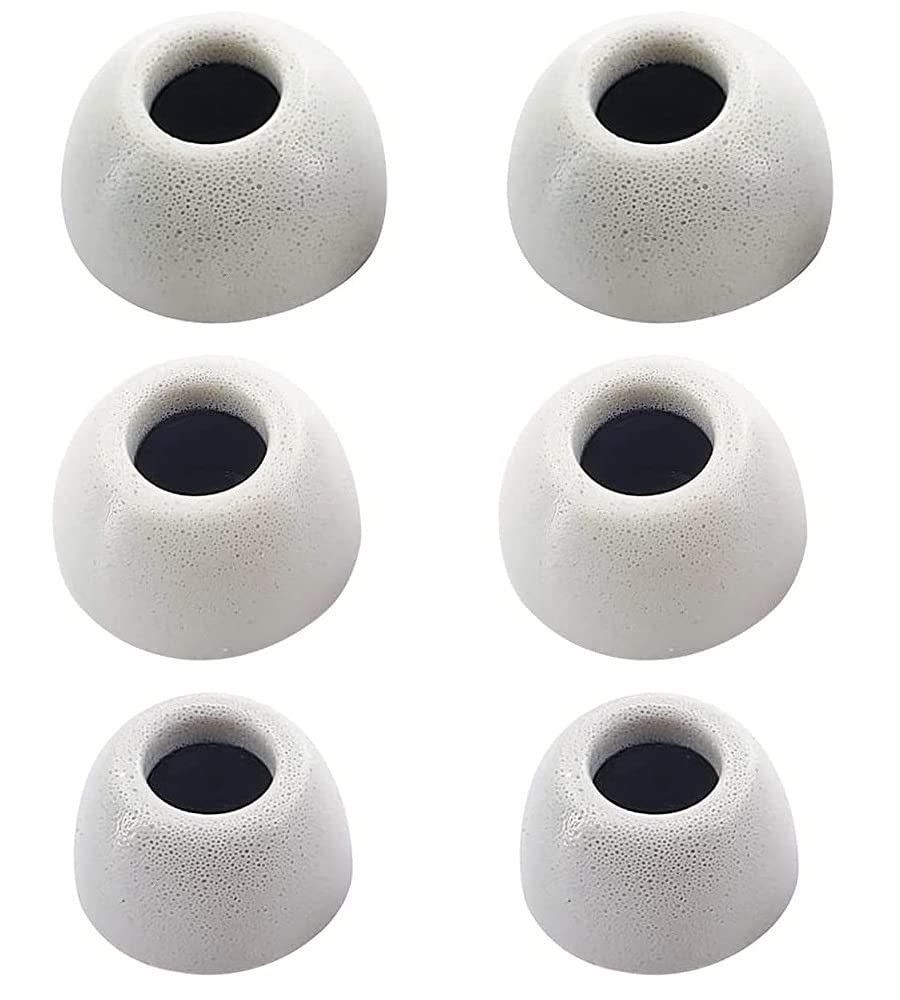 Memory Foam Ear Tip Compatible with Samsung Galaxy Buds 2, No Silicone Eartips Pain, Fit in Charging Case, Reducing Noise Earbuds Foam Eartip, 3 Pairs S/M/L, Foam White (Buds2 Foam Tip)