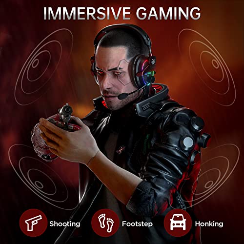 Tatybo 7.1 Surround Sound Gaming Headset For Pc Ps4 Ps5 Switch, Usb & 3.5Mm Pc Headset With Noise Cancelling Mic #TOP4