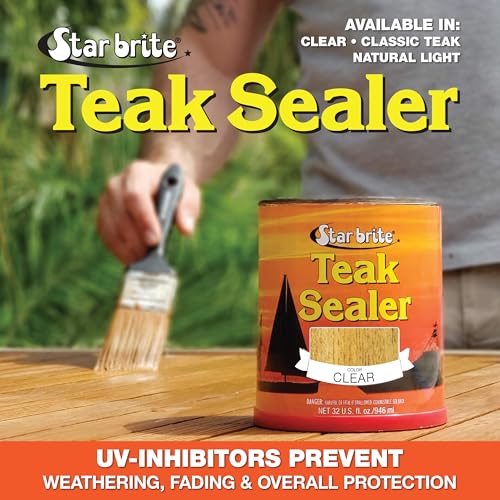 image for STAR BRITE Durable Clear Teak Sealer - One-Coat Coverage for All Fine 