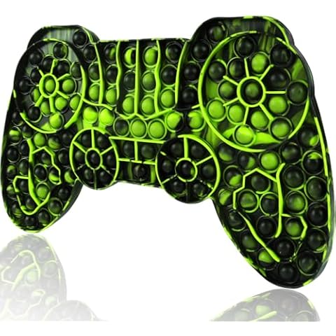 Giant Pop Fidget Toys, Big Size Tie Dye Green Black Game Controller Push Bubble Sensory Toy, Huge Large Push Game for Stress Relief Anxiety Autism Poppers for Kids Classroom Girls Boys Adult Cover