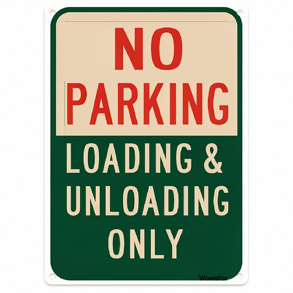 No Parking Loading Zone Sign, 8 x 12 Inch Aluminum, Mounting Holes