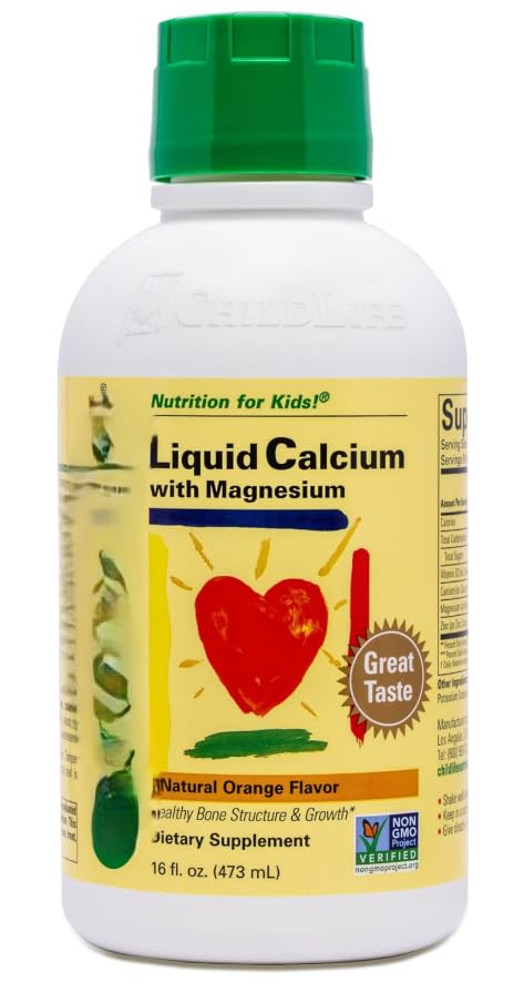 Calcium liquide au magnésium pour enfants au goût d'orange 473 ml