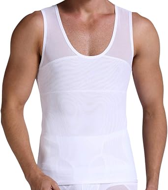 Mens Slimming Shirt Body Shaper Shapewear Tank Top Chest Compression Vest