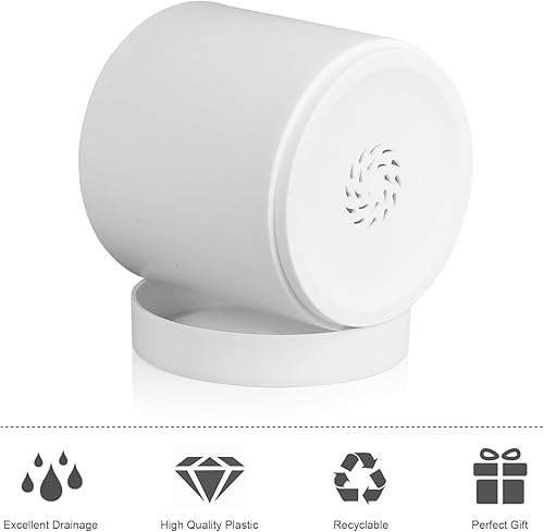 Miniatura 3 de Macetas de 654 pulgadas, paquete de 3 macetas cilíndricas para plantas pequeñas de interior y exterior, macetas de plástico con agujeros de drenaje