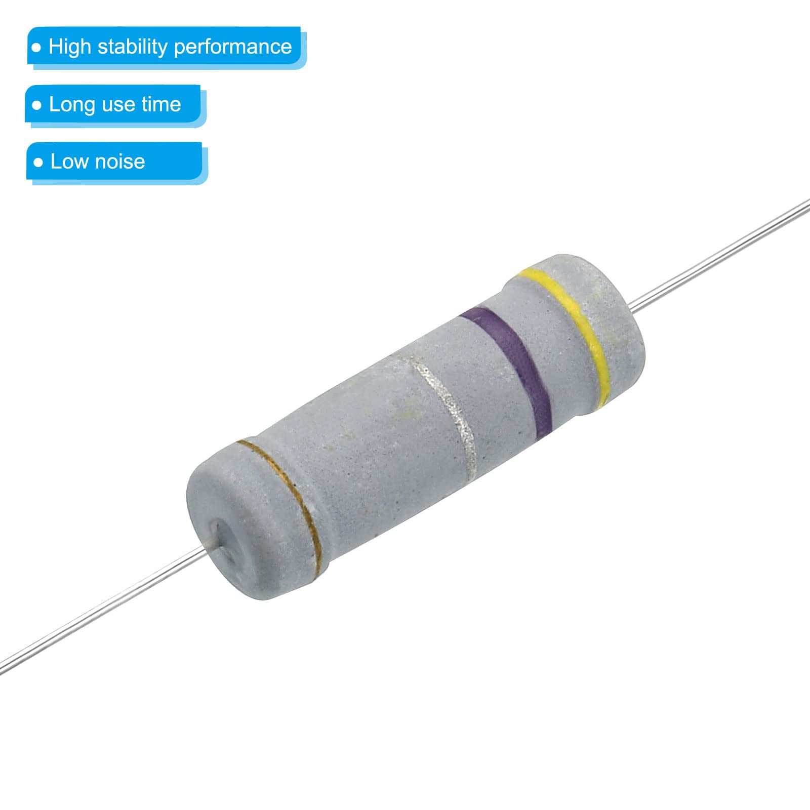 PATIKIL 5Watt 0.47 Ohm Résistances Film Carbone Axial - Lot De 10 Pièces Tolérance 5% Pour Projets Électroniques