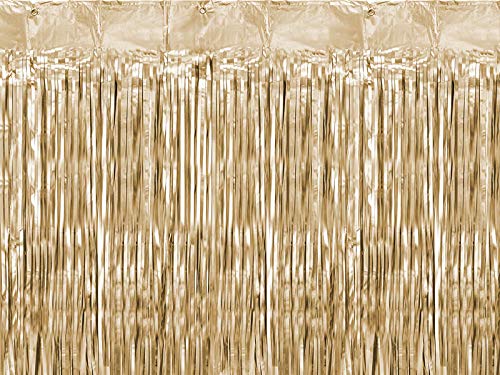 PartyDeco 1 Fringe Curtain Glitter Party Foil New Year's Eve Decoration Gold Wedding