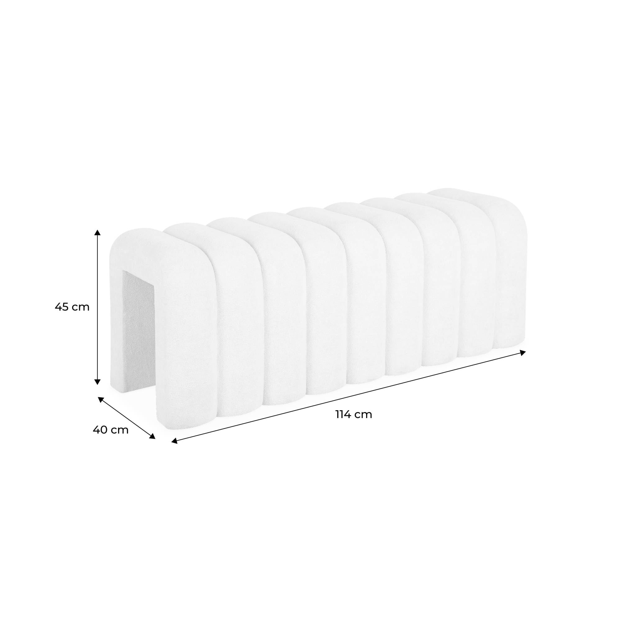 sweeek Panca, fine Letto Contemporaneo Tessuto, Ito, Arancione, 114x40x45 cm
