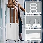 Carry On Luggage 22x14x9 Airline Approved, PC Lightweight luggage with Spinner Wheels, 20 Inch Hardside Carry-On luggage with TSA Lock Rolling suitcase for Women - Image 4