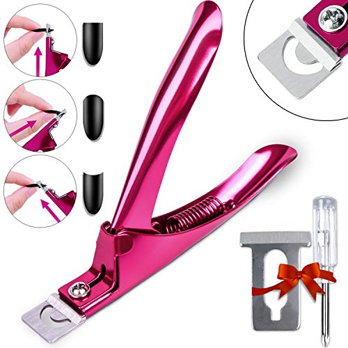 Elegant Violet Red Premium Adjustable Stainless Steel Artificial Acrylic Fake False Nail Tip