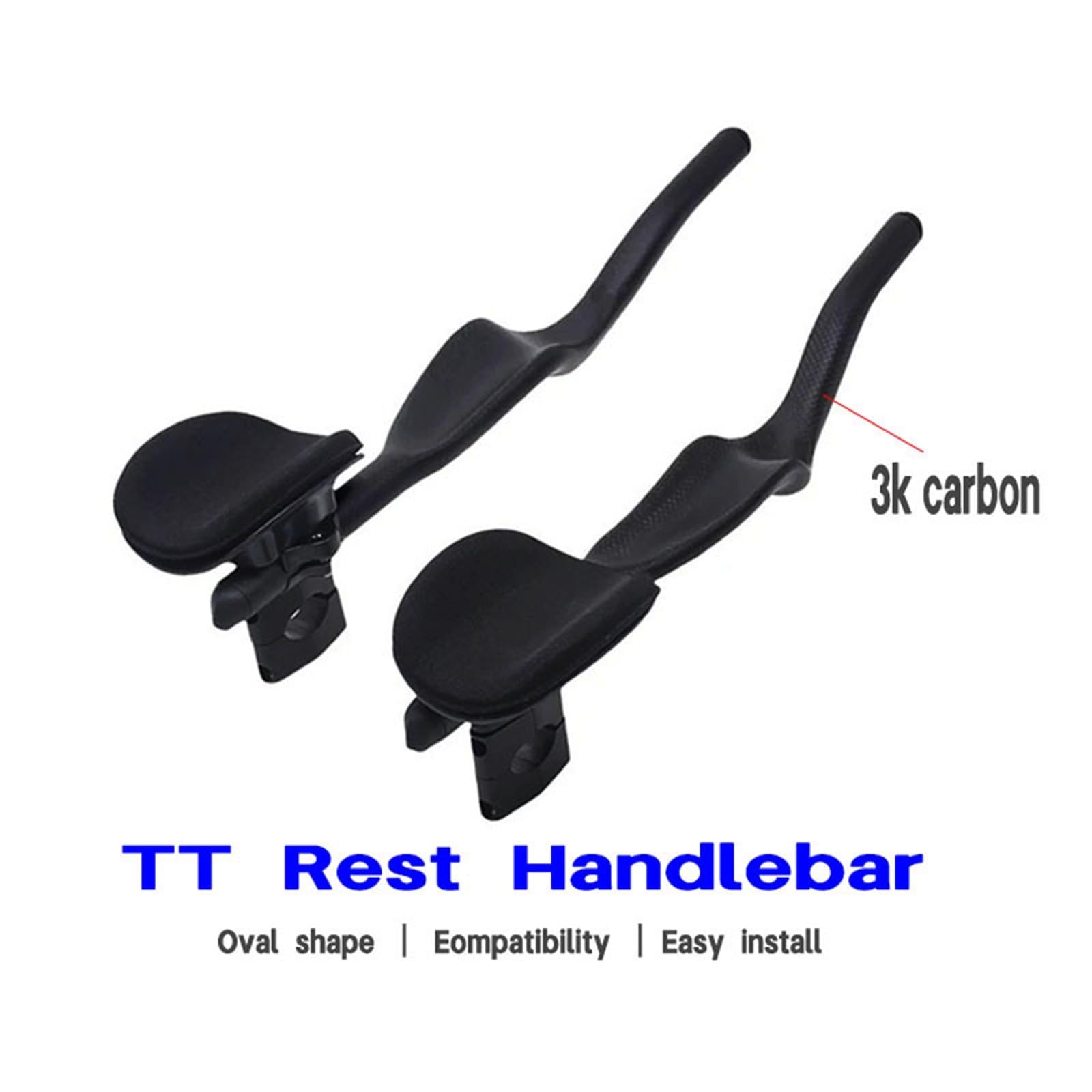 Rower szosowy Triathlon Czas Trial Pełna karbonowa podpórka rowerowa TT Kierownica 35° Do przedłużenia kierownicy Z klipsem(1 Set TT Bars Matte)