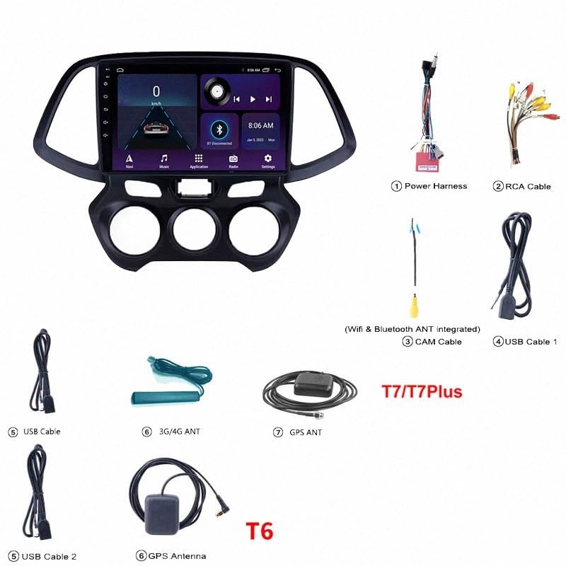 Pantalla Carplay inalámbrica de coche para Hyundai Santro Atos 2018 con Android Auto y Bluetooth 5